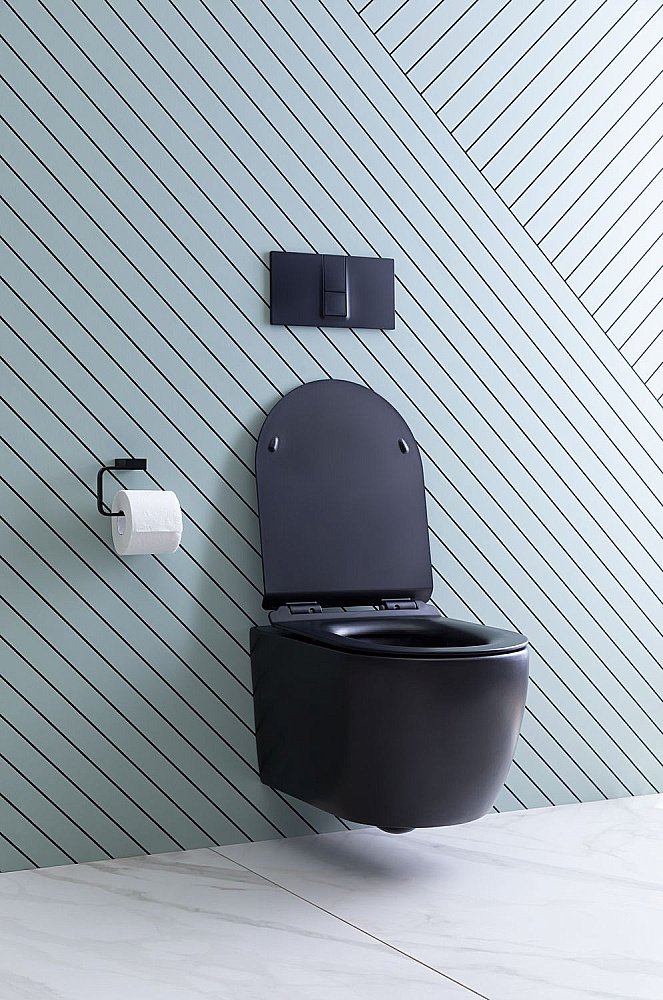 Унитаз подвесной Aquanet Rimless Cetus-BW BL-102N-WHT с крышкой микролифт, безободковый купить в интернет-магазине Sanbest