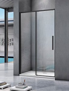 Душевая дверь Good Door IDEA WTW-140-C-B стекло прозрачное/профиль черный купить в интернет-магазине Sanbest