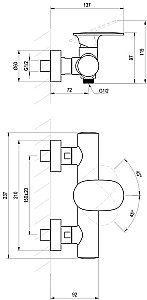Смеситель для душа Ravak Spring X070530 хром купить в интернет-магазине сантехники Sanbest