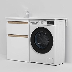 Тумба с раковиной AM.PM X-JOY 60-120 напольная левая,белый глянец для ванной в интернет-магазине Sanbest