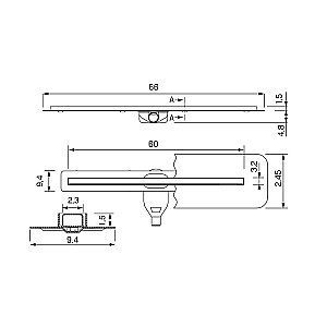 Душевой трап NEW TRENDY VISIO SLIM GOLD 60 OL-0081 матовое золото купить в интернет-магазине Sanbest