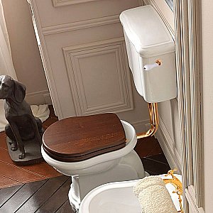 Унитаз напольный Kerasan Retro 1010 с низким бачком 1072 Белый/ручка золото купить в интернет-магазине Sanbest