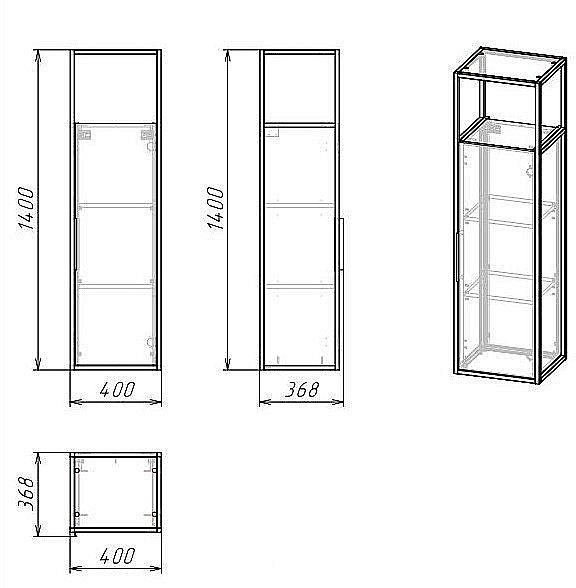 Пенал подвесной Grossman Лофт 304002 40 веллингтон/черный для ванной в интернет-магазине сантехники Sanbest