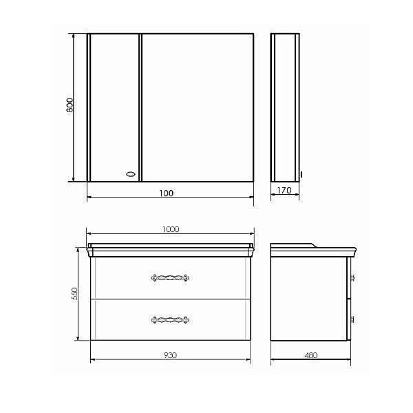 Зеркало со шкафом Comforty Неаполь 100 в ванную от интернет-магазине сантехники Sanbest