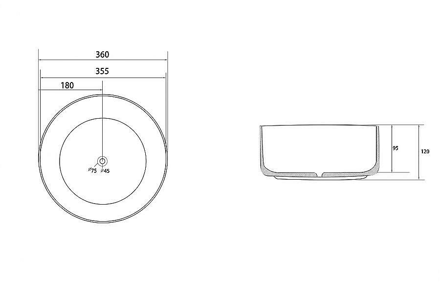 Раковина накладная ABBER Bequem AC2108MBE светло-бежевая матовая купить в интернет-магазине Sanbest