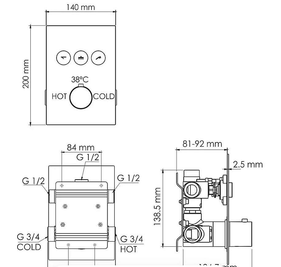 Душевая система WasserKRAFT Neime 1900 A171919 купить в интернет-магазине сантехники Sanbest