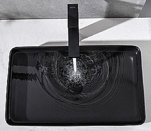 Раковина накладная Ceramalux NC 60,5 9396-1МВ черная матовая купить в интернет-магазине Sanbest