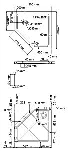 Душевой поддон WasserKRAFT Isen 26T11 90x90 купить в интернет-магазине Sanbest