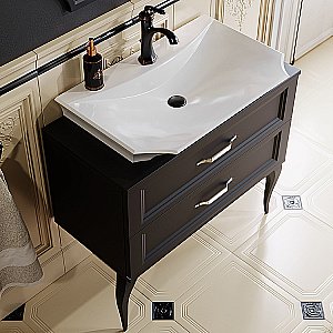 Тумба с раковиной AQWELLA LaDonna 85 черная для ванной в интернет-магазине Sanbest