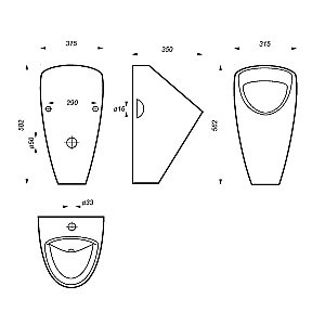 Писсуар Sanita Luxe Long LNGSLUR01 белый купить в интернет-магазине Sanbest