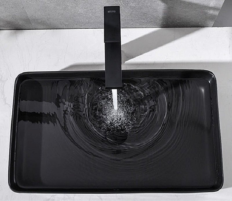 Раковина накладная Ceramalux NC 60,5 9396-1МВ черная матовая купить в интернет-магазине Sanbest