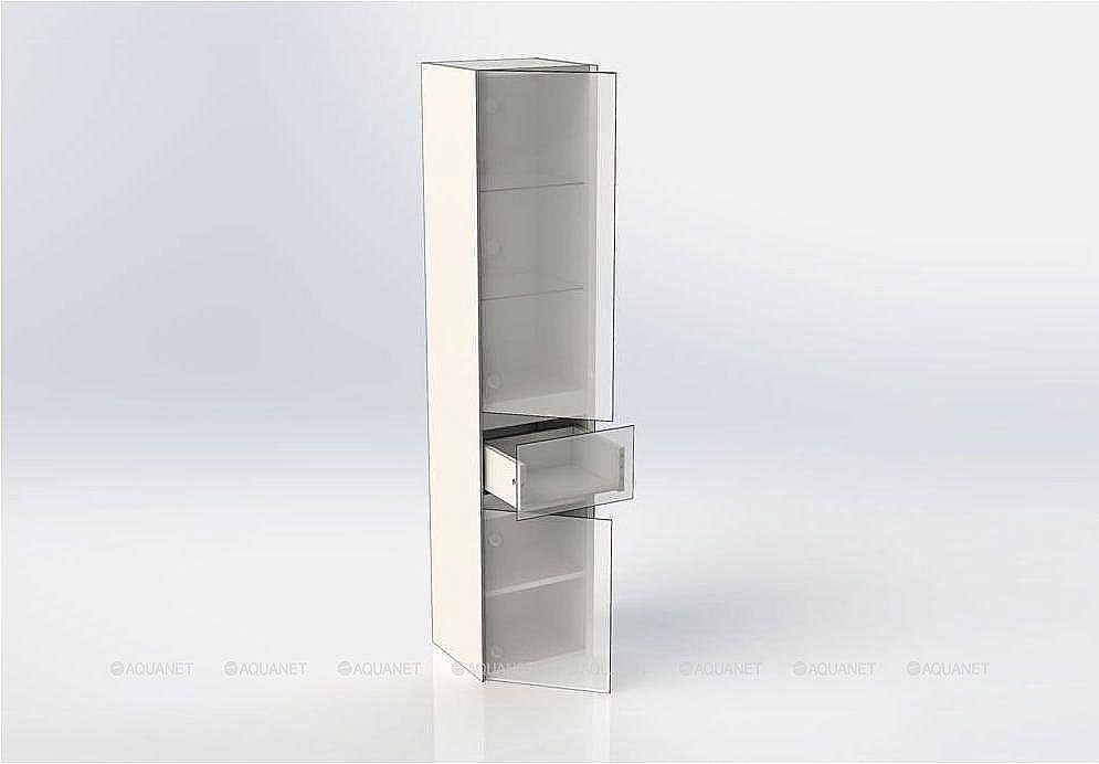 Шкаф-пенал Aquanet Йорк 209143 35 белый глянец для ванной в интернет-магазине сантехники Sanbest