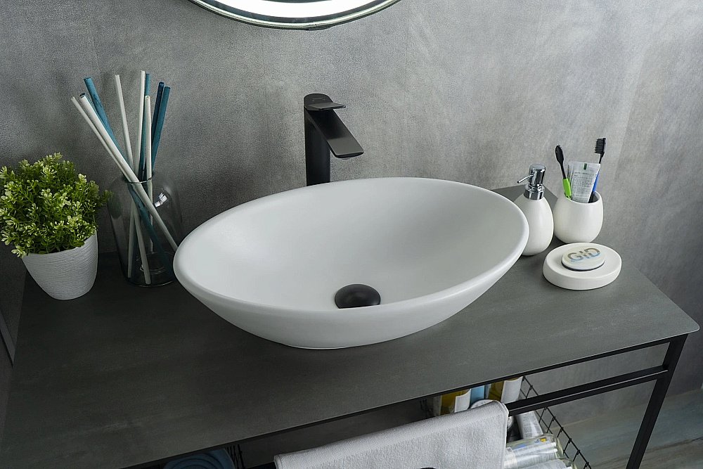 Раковина накладная Gid Lago 52 Wm9021 51193 белая матовая купить в интернет-магазине Sanbest