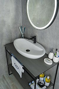 Раковина накладная Gid Lago 61 N9435 51149 белая купить в интернет-магазине Sanbest