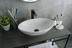 Раковина накладная Gid Lago 52 Wm9021 51193 белая матовая купить в интернет-магазине Sanbest