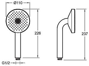 Душевая лейка Jacob Delafon NOUVELLE VAGUE E27796-BLV купить в интернет-магазине сантехники Sanbest