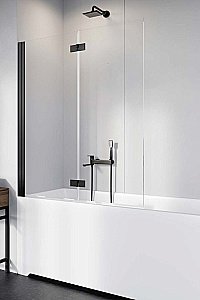 Шторка для ванны Radaway Nes 8 Black PND I 130 стекло прозрачное/профиль черный матовый купить в интернет-магазине Sanbest