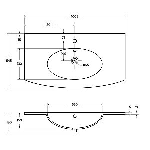 Тумба с раковиной Cezares ELETTRA 100 55527+50149 Rovere tabacco для ванной в интернет-магазине Sanbest