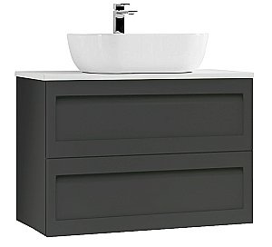 Тумба с раковиной Art&Max PLATINO 90 со столешницей, серая матовая для ванной в интернет-магазине Sanbest