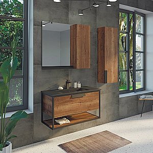 Тумба с раковиной Comforty Бонн 00-00001937 90 дуб темный для ванной в интернет-магазине Sanbest