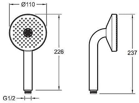 Душевая лейка Jacob Delafon NOUVELLE VAGUE E27796-BLV купить в интернет-магазине сантехники Sanbest