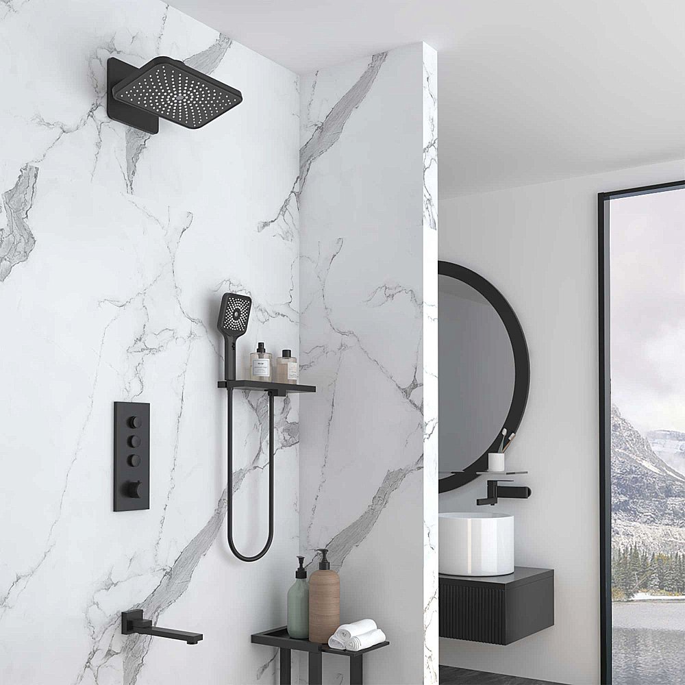 Душевая система Vincea Inspire VSFW-433TI4RMB черная матовая купить в интернет-магазине сантехники Sanbest