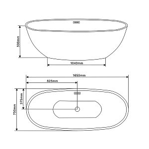 Ванна акриловая Vincea VBT-509 165x75 белая купить в интернет-магазине Sanbest