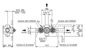 Смеситель для душа Nicolazzi Thermostatico купить в интернет-магазине сантехники Sanbest