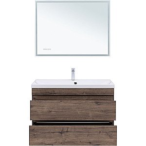 Тумба с раковиной Aquanet Нота new 100 334194 дуб веллингтон табак для ванной в интернет-магазине Sanbest