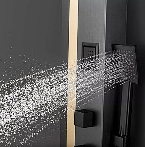 Душевая панель Black&White Gravity GR026 графит/золото купить в интернет-магазине сантехники Sanbest