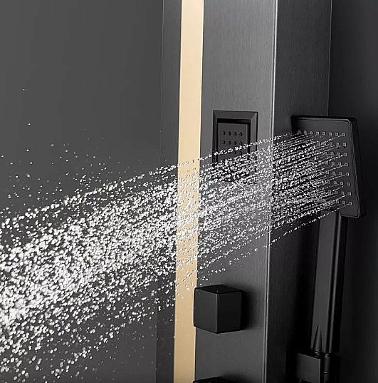 Душевая панель Black&White Gravity GR026 графит/золото купить в интернет-магазине сантехники Sanbest