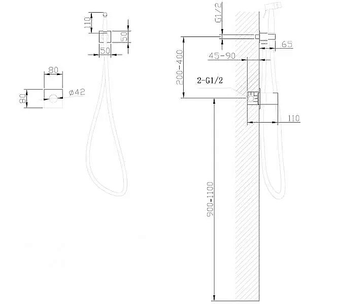 Гигиенический душ ABBER Rund AF8725B черный матовый купить в интернет-магазине сантехники Sanbest