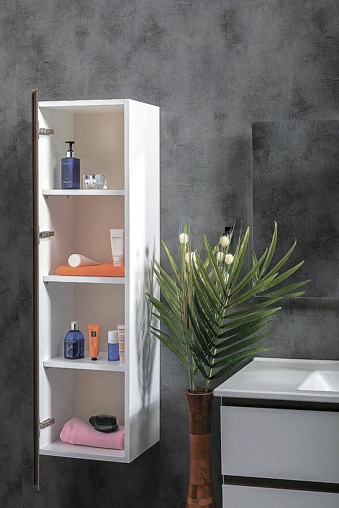 Пенал Armadi Art Capolda белый ручка дерево для ванной в интернет-магазине сантехники Sanbest