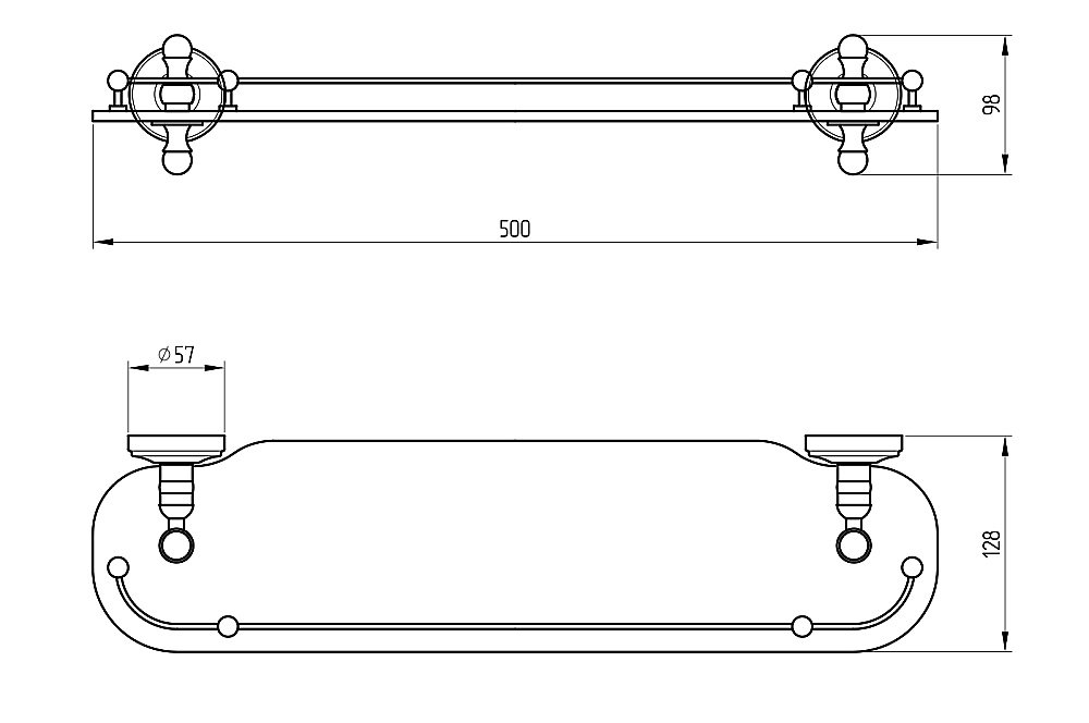 Полка Migliore Mirella ML.MRL-M050.DO золото купить в интернет-магазине сантехники Sanbest