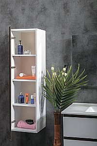 Пенал Armadi Art Capolda белый ручка дерево для ванной в интернет-магазине сантехники Sanbest