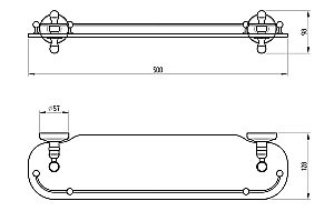 Полка Migliore Mirella ML.MRL-M050.DO золото купить в интернет-магазине сантехники Sanbest