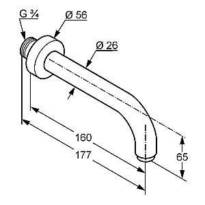 Излив для ванны Kludi Bozz 3850505 купить в интернет-магазине сантехники Sanbest