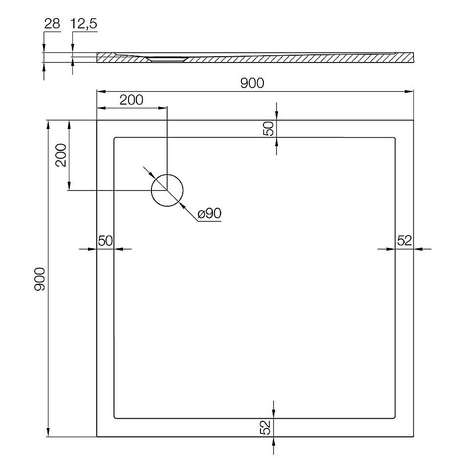 Душевой поддон Акватон Калифорния М 90х90 1A737536CA010 белый купить в интернет-магазине Sanbest