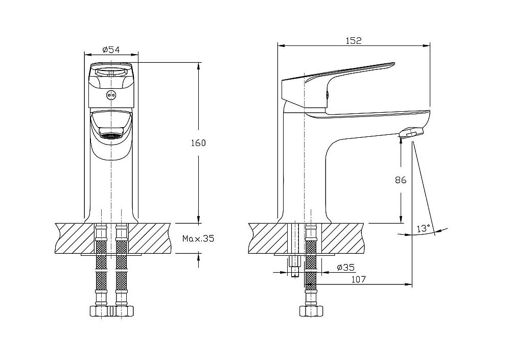 Смеситель для раковины Rush Edge ED7735-11 купить в интернет-магазине сантехники Sanbest