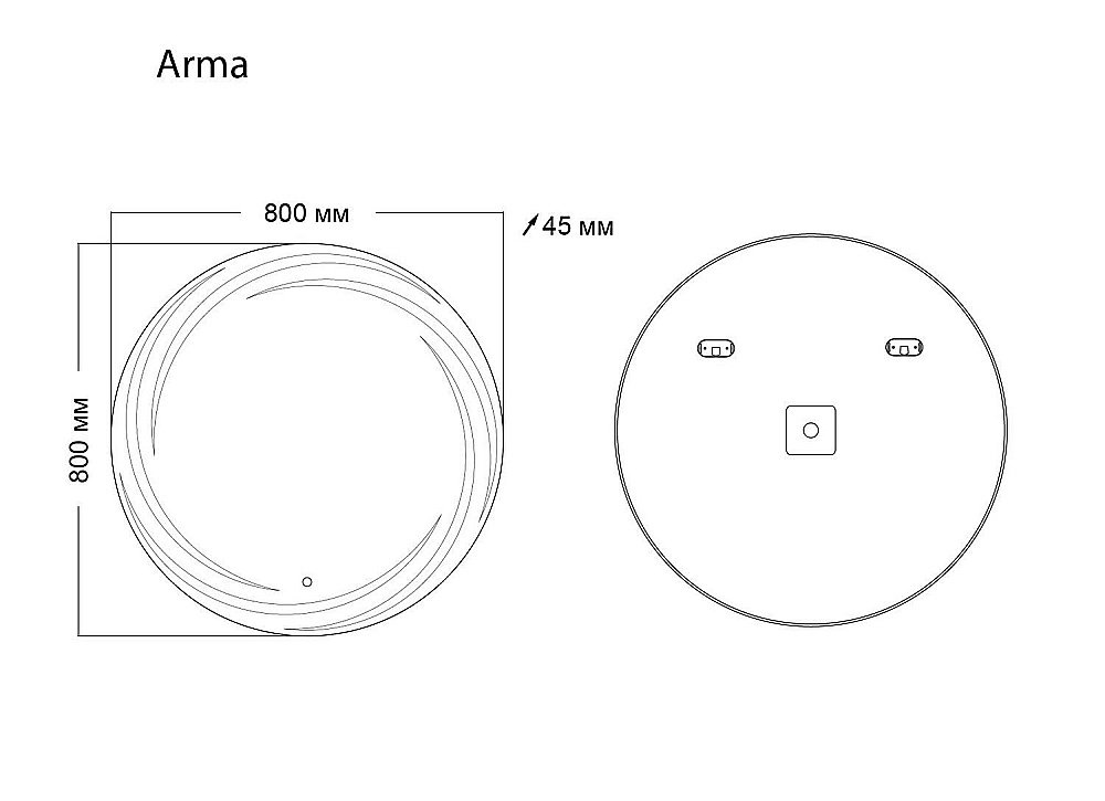 Зеркало GROSSMAN Arma 158080 80x80 в ванную от интернет-магазине сантехники Sanbest