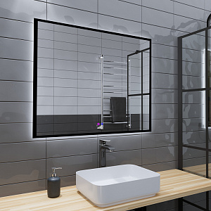 Зеркало Grossman PRAGMA-норма BLACK 100 18100802 в ванную от интернет-магазине сантехники Sanbest