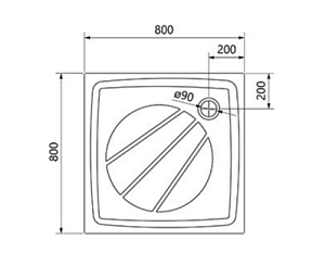 Душевой поддон Ravak Perseus Pro-80 XA034401010WM белый матовый купить в интернет-магазине Sanbest