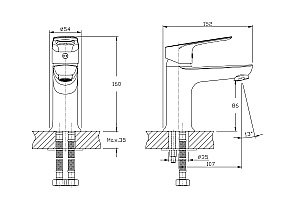 Смеситель для раковины Rush Edge ED7735-11 купить в интернет-магазине сантехники Sanbest