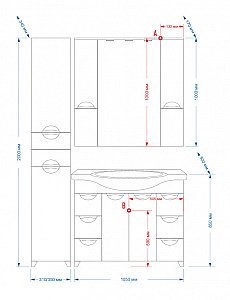 Зеркало со шкафом Misty Жасмин 105 бежевая эмаль в ванную от интернет-магазине сантехники Sanbest