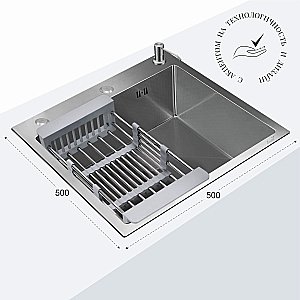 Кухонная мойка CeruttiSpa GLORIA50 nano embos CT11255 матовый хром купить в интернет-магазине сантехники Sanbest