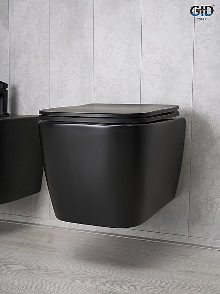 Унитаз подвесной Gid Tr2140Bm черный матовый, безободковый, с крышкой микролифт купить в интернет-магазине Sanbest