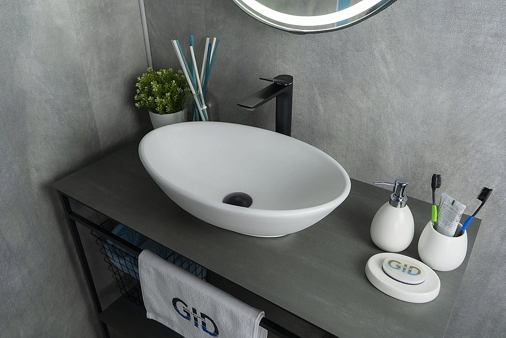 Раковина накладная Gid Lago 52 Wm9021 51193 белая матовая купить в интернет-магазине Sanbest