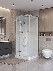 Душевая кабина BelBagno UNO-CAB-A-1-90-C-Cr-Bi-TOP-L 90x90 стекло прозрачное/профиль хром левая купить в интернет-магазине сантехники Sanbest