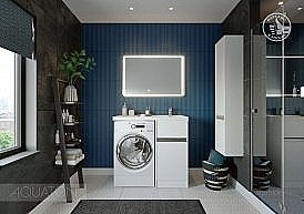 Тумба с раковиной Акватон Лондри 105 белая глянцевая для ванной в интернет-магазине Sanbest