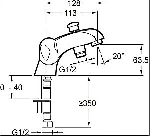 Смеситель для ванны и душа Jacob Delafon GALEO E71921-CP купить в интернет-магазине сантехники Sanbest